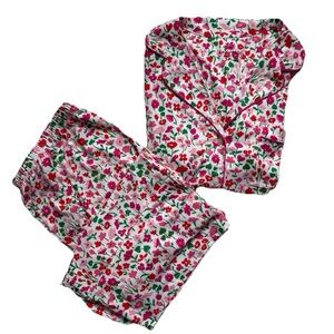 Kate Spade Spring Floral 2PC Pajama Set Short Sleeves Top & Pants Large NWT